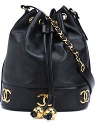 сумка-мешок с бляшкой с логотипом Chanel Vintage