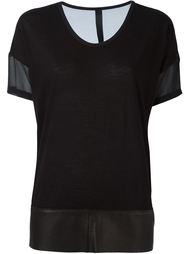 leather panel T-shirt Ilaria Nistri