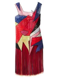 лоскутное платье с бахромой Christopher Kane