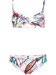 scribble print bikini Jeremy Scott