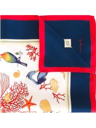 ocean print pocket square Kiton