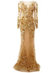 декорированное вечернее платье  Zuhair Murad
