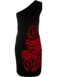 one-shoulder logo intarsia dress  Versus