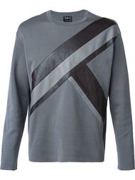 leather patch sweatshirt Jil Sander