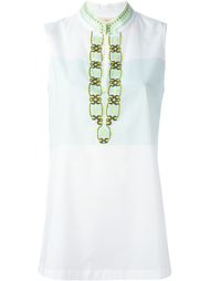mandarin neck front slit tank Tory Burch
