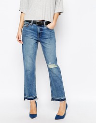 Укороченные джинсы бойфренда с классической талией Weekday Ami - Синий