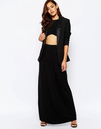 Юбка макси со вставкой спереди ASOS - Черный