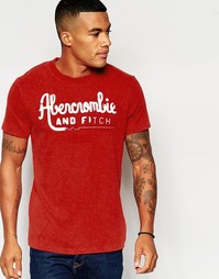 Облегающая оранжевая футболка с принтом Abercrombie &amp; Fitch