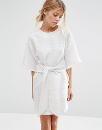Цельнокройное платье с завязкой спереди ASOS - Белый