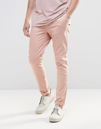 Розовые супероблегающие чиносы ASOS - Mahogony rose