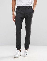 Супероблегающие темно-серые спортивные брюки ASOS - Угольный
