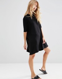 Платье-футболка в рубчик ASOS - Черный