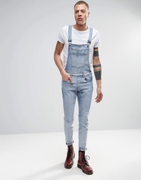 Светлый джинсовый комбинезон скинни Dr Denim Ira - Серо-голубой