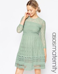 Короткое приталенное платье из кружева ASOS Maternity Premium - Мятный