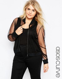 Сетчатая куртка-пилот ASOS CURVE - Черный