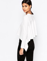 Креповый топ с рюшами сзади ASOS - Слоновая кость