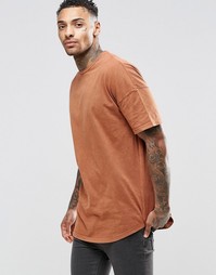 Oversize-футболка с эффектом кислотной стирки ASOS - Orange rust