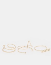 Набор золотистых колец ASOS - Золотой