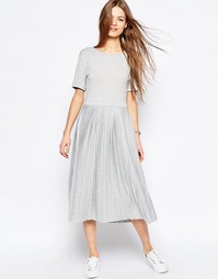 Платье миди со складками ASOS - Серый