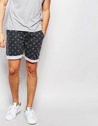 Зауженные шорты чиносы с принтом в мелкий горошек ASOS - Серый