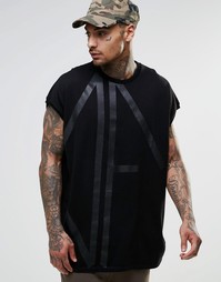 Оversize-футболка с черной отделкой DF DARK FUTURE - Черный Asos