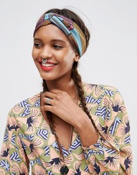 Повязка на голову с перекрутом и плиточным принтом ASOS AFRICA