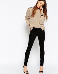 Черные джинсы скинни с классической талией ASOS Lisbon - Чистый черный