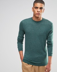 Зеленый джемпер из мериносовой шерсти с круглым вырезом ASOS - Glen