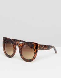 Массивные солнцезащитные очки кошачий глаз 7X - Brown tortoise