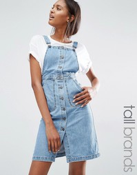 Джинсовое платье-комбинезон с пуговицами спереди Vero Moda Tall