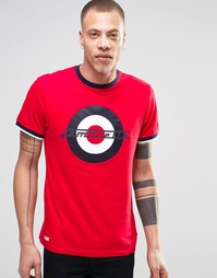 Oversize-футболка в стиле ретро с мишенью Lambretta - Красный