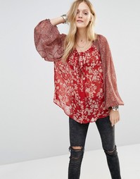 Блузка с цветочным принтом Free People - Красный 6600