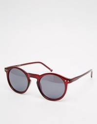 Бордовые солнцезащитные очки в круглой оправе ASOS - Burgundy