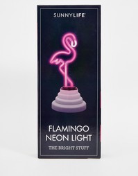 Розовый неоновый светильник в форме фламинго Sunnylife - Мульти