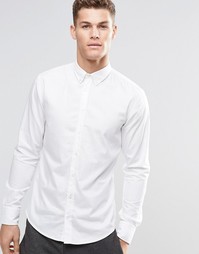 Белая зауженная рубашка на пуговицах BOSS Orange - Белый