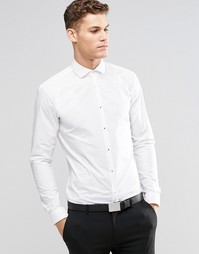 Беля строгая рубашка слим с застежкой‑гвоздик HUGO by Hugo Boss
