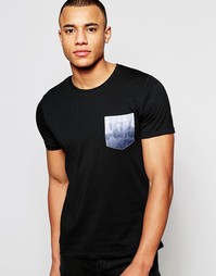 Футболка с круглым вырезом и карманом Jack &amp; Jones - Черный