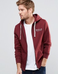 Бордовый худи с принтом Jack Wills - Сливовый