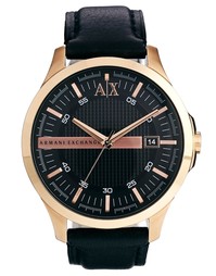 Часы с черным кожаным ремешком Armani Exchange AX2129 - Черный