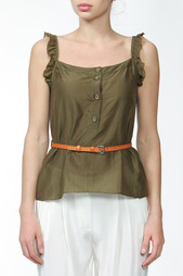 Топ с кожаным поясом Galliano