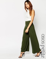 Крепдешиновые брюки с широкими штанинами ASOS PETITE - Черный