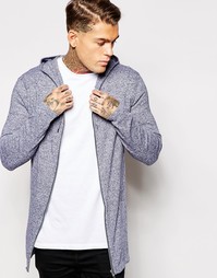 Синее удлиненное худи на молнии ASOS - Синий
