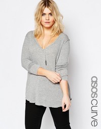 Лонгслив ASOS CURVE New Forever - Серый