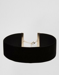 Короткое бархатное ожерелье ASOS NIGHT - Черный