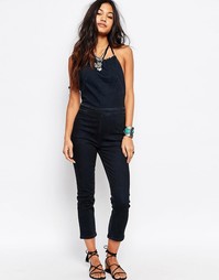 Джинсовый комбинезон халтер Free People Hearts on Fire - Синий