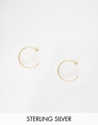 Позолоченные серебряные серьги‑кольца 12 мм ASOS - С золотым покрытием