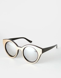 Круглые солнцезащитные очки с металлической отделкой и зеркальными сте Asos