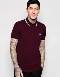 Футболка-поло кроя слим с контрастной отделкой Fred Perry - Mahogany