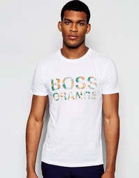 Белая футболка классического кроя с логотипом BOSS Orange - Белый