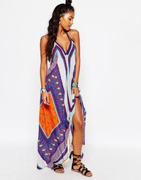 Пляжное платье макси с платочным принтом Surf Gypsy - Мульти